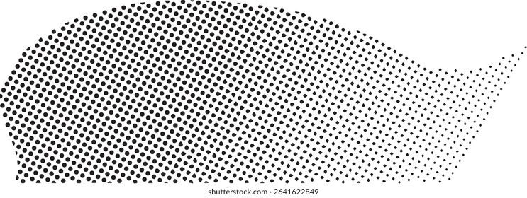 Abstract black dotted wave pattern design