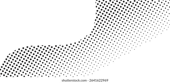Abstract black dotted wave pattern background