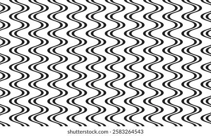 abstract black double line smooth wave pattern art can be used background.
