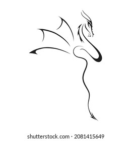 abstract black dragon,  vector artwork