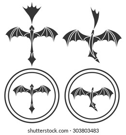 Abstract black dragons