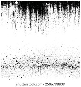 Abstract Black Drip and Splash Grunge Texture