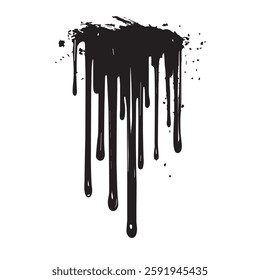 Abstract Black Dripping Pattern with Grunge Texture