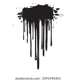 Abstract Black Dripping Pattern with Grunge Texture