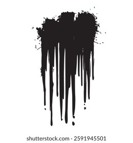 Abstract Black Dripping Pattern with Grunge Texture