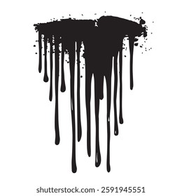 Abstract Black Dripping Pattern with Grunge Texture