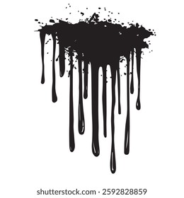 Abstract Black Dripping Pattern with Grunge Texture