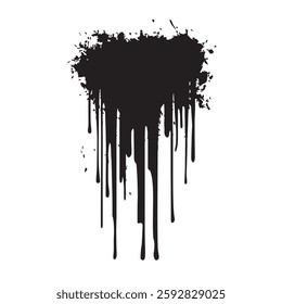 Abstract Black Dripping Pattern with Grunge Texture