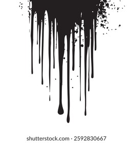 Abstract Black Dripping Pattern with Grunge Texture