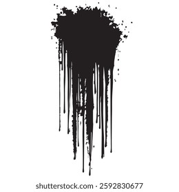 Abstract Black Dripping Pattern with Grunge Texture