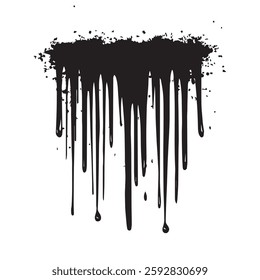 Abstract Black Dripping Pattern with Grunge Texture