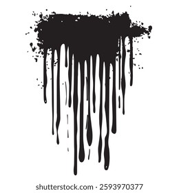 Abstract Black Dripping Pattern with Grunge Texture