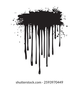 Abstract Black Dripping Pattern with Grunge Texture