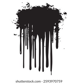 Abstract Black Dripping Pattern with Grunge Texture