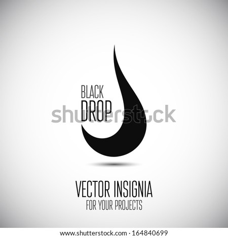 Abstract Black Drop Icon Vector Illustration Stock Vector (Royalty Free