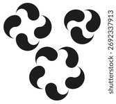 Abstract black droplets. Dynamic fluid shapes. Yin Yang style. Vector graphic elements. EPS 10.