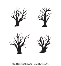 abstract black dry tree without leaves 1