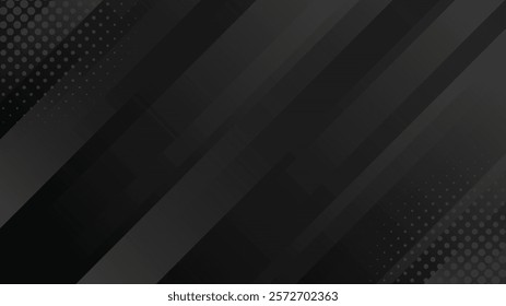 Abstract black dynamic background with halftone. Gradient diagonal stripes. Modern futuristic wallpaper. Suitable for templates, sale banners, events, ads, web and pages