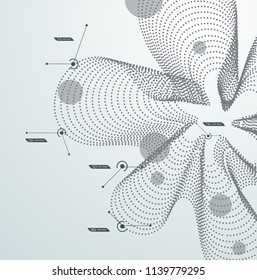 Abstract black dynamic line. Can be used for digital equalizer, sound wave or infographic and timeline elements.
