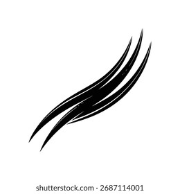 Líneas Swoosh Dinámicas Negras Abstractas con Energía de Efecto Texturizado