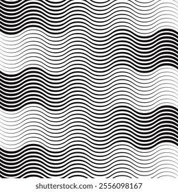 abstract black edgy line smooth wave pattern can be used background.