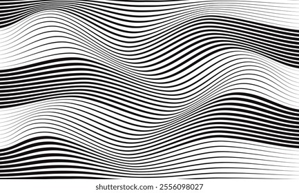 abstract black edgy line wave pattern can be used background.