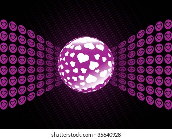 abstract black effected background with macro ball and macro pattern wave