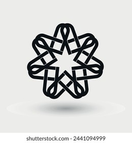 Abstract black element isolated on white background for decorating. Christmas icon. Logo. Vector