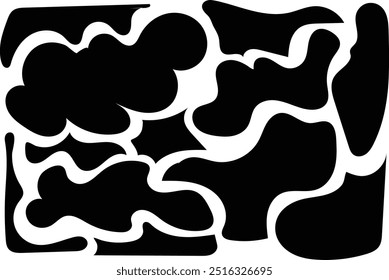 Formas de elementos pretos abstratos para design. 