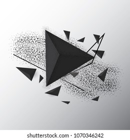 Abstract black explosion. Geometric background. Vector illustration.Abstract Triangle Black