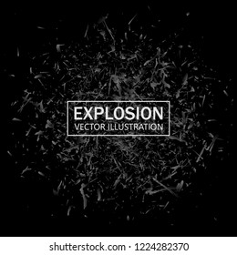 Abstract black explosion. Geometric background. Vector illustration