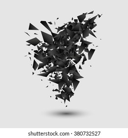 Abstract Black Explosion. Geometric Background. Vector Illustration