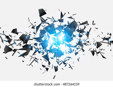 Abstract black explosion. Geometric background. Vector illustration