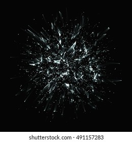 Abstract black explosion. Geometric background. Vector illustration