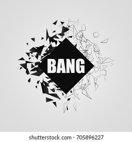 Abstract black explosion. Geometric background. Vector illustration