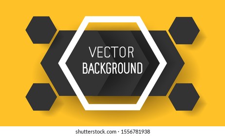Abstract Black Explosion. Geometric Yellow Background. Vector Illustration
