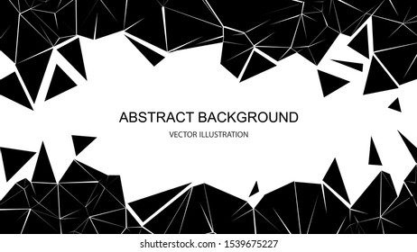Abstract black explosion on a white background. Polygonal pattern. Vector illustration