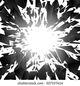 Abstract black explosion on a white background. Vector illustration
