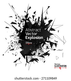 Abstract Black Explosion. Vector Illustration.