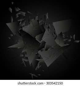 Abstract black explosion. Vector illustration.