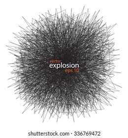 Abstract black explosion. Vector illustration
