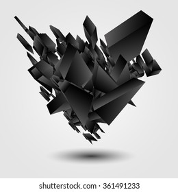 Abstract black explosion. Vector illustration.