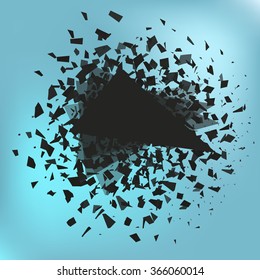 Abstract black explosion. Vector illustration.