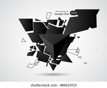 Abstract black explosion. Vector illustration.