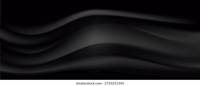 Fondo de tela negra Abstractas con espacio de copia 3D Render

