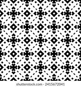 Abstract black figures on a whire background. Seamless texture for fashion, textile design,  on wall paper, wrapping paper, fabrics and home decor. Simple repeat pattern.