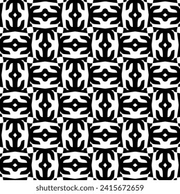 Abstract black figures on a whire background. Seamless texture for fashion, textile design,  on wall paper, wrapping paper, fabrics and home decor. Simple repeat pattern.