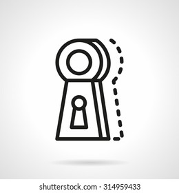 Abstract black flat line vector icon for rental of property or housing. Classic keyhole sign. Design elements for business and website