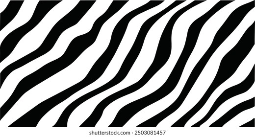 Vector plano negro Abstractas del patrón de la impresión de la cebra. Vector de textura de piel de cebra.