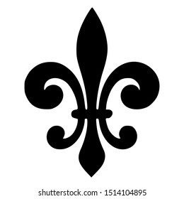 Abstract black fleur de lis medieval flower silhouette vector illustration - Perfect for sign,symbol,art,print etc.